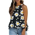 thumbnail image 1 of Honeeladyy Sales Online Halter Tank Tops for Women, Summer Sleeveless Printed Shirt Cold Shoulder Floral Graphic Flowy Loose Tunic Blouse Top, 1 of 5