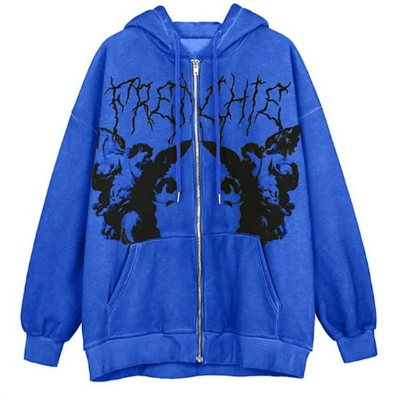 Honeeladyy Sales Online Hoodie Womens Gothic Tops Angel Wing Costume for Girls Long Sleeve Zip up Hoodie Casual Pullover Sweatshirt