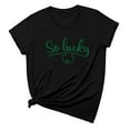 thumbnail image 1 of Honeeladyy Sales So T-Shirt for Women Cute Clover Print Happy St. Patrick's Day Tee Holiday Short Sleeve Tops Summer Casual Shirt, 1 of 4