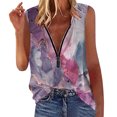 thumbnail image 1 of Honeeladyy Sales Women Summer Vest Peacock Leopards Stars Print Pattern Shirt Loose Zipper V Neck Tank Tops Sleeveless Soft Tee, 1 of 6