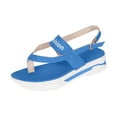 thumbnail image 1 of Honeeladyy Sandals For Women Flat Slip On Summer Sandals Casual ComFortable Flip Flops Beach Shoes Elastic Flat Sandals Birthday Gifts for Girlfriend Light Blue Size 38, 1 of 4