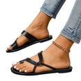 thumbnail image 1 of Honeeladyy Sandals for Women Flip Flops, Lightweight Non Slip Open Toe Slides Indoor Outdoor Beach Clearance Slippers Christmas Gifts for Girlfriend Black Size 38, 1 of 7
