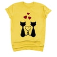 thumbnail image 1 of Honeeladyy Savings Happy Valentine's Day Shirts for Women Romantic Black Cat Couple Heart Shape Tail Print Pullover Fashion Crewneck Tops, 1 of 2