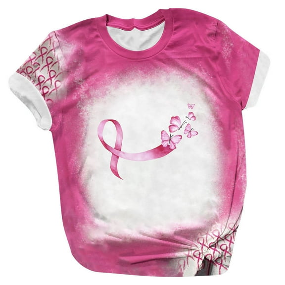 Honeeladyy Shirts for Women Short Sleeve Boat Neck Holiday Halloween Breast Cancer Tops Shirt Blouse Women 2023 #Bp-Pink-XL