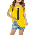thumbnail image 1 of Honeeladyy Short Sleeve T-Shirts for Kids Summer Tops for Girls Graphic Round Neck Tops Cute Loose Pullover Shirts Yellow 11-12 Years, 1 of 3