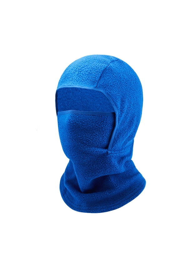 Ski Mask Balaclava for Boys Girls 5-12Years, Casual Solid Color Fleece Windproof Face Mask Hat for Kids Toddler,Winter Warm Balaclava Hood Neck Scarf for Cycling Skiing, Blue