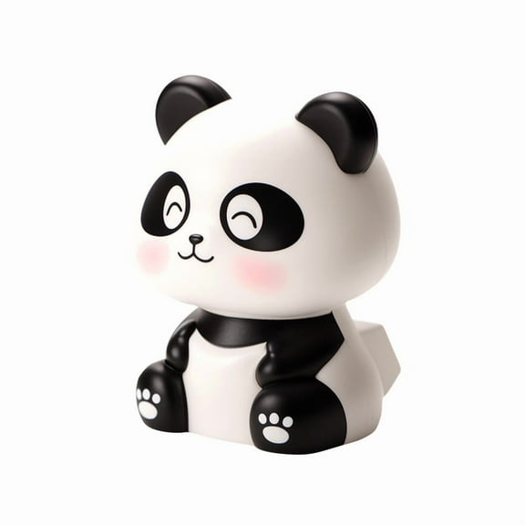 Honeeladyy Solar Powered Nodding Panda Statue Ornament for Luck and Fortune Solar Nodding Panda Figurine Car Dashboard Animal Figurine Ornament for Table Cabinet Shelf Decoration