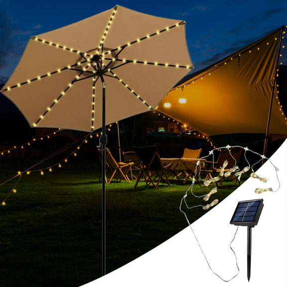 Honeeladyy Solar Umbrella String Lights Outdoor,39"Waterproof Solar Powered Patio Umbrella Lights for Beach Tent Camping Garden Party Decoration