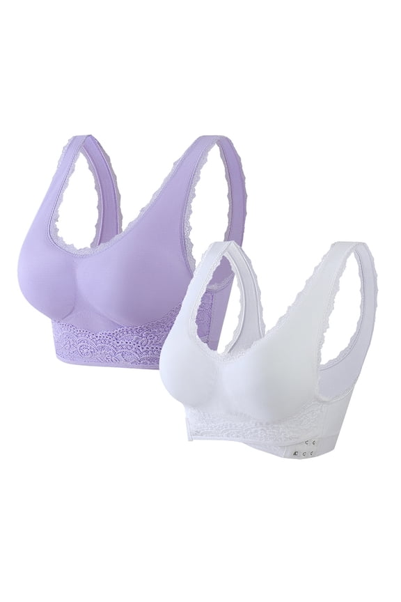 Sports Bras for Women 2Pc Ladies Traceless Comfortable No Steel Ring Vest Breathable Gathering Bra Woman Underwear Thanksgiving Gifts #Ff-XXXXL