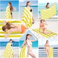 thumbnail image 1 of Honeeladyy Stripe Beach Towel, 24"x71" Quick Dry Sand Free Oversized Pool Swim Bath Towel, Lightweight Soft Sand Free Travel Towels Holiday Supplies, Yellow, 1 of 8