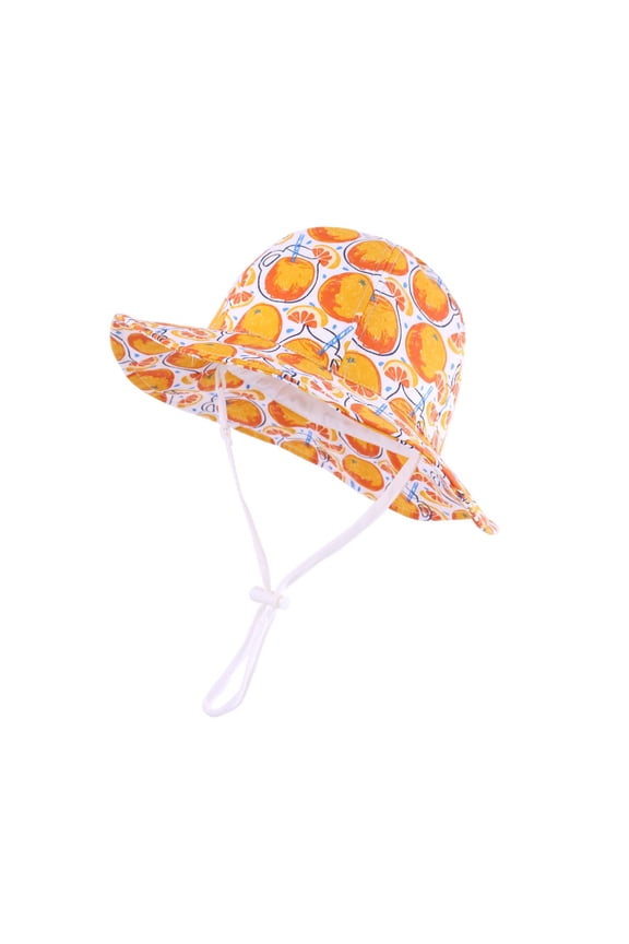 Summer Boy Girl Sun Hat Summer Kids Colorful Fruit Print Sun Protection Hat Fisherman Hat With Hat Rope