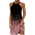 thumbnail image 1 of Honeeladyy Summer Midi Dresses for Women Hollow Out O Neck Sleeveless Print Dresses A Line Beach Dresses Pink XXXL, 1 of 6