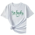 thumbnail image 1 of Honeeladyy Summer Sales So T-Shirt for Women Cute Clover Print Happy St. Patrick's Day Tee Holiday Short Sleeve Tops Summer Casual Shirt, 1 of 3
