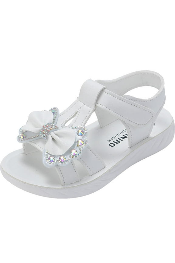 Summer Sales Soccer Slides for Girls Elegant Soft Bottom Sandals for Girl Summer Children Sandals Girls Christmas Slippers (Beige,5Years)