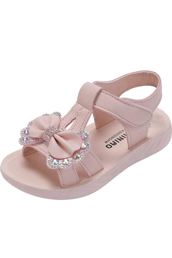 Summer Sales Soccer Slides for Girls Elegant Soft Bottom Sandals for Girl Summer Children Sandals Girls Christmas Slippers (Pink,5Years)