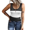 thumbnail image 1 of Honeeladyy Summer Sales Tank Tops for Women Color Block Button Ribbed Vest Summer Beach Vacation Tops Slim Workout Tops Athletic Sports Tops White, 1 of 5