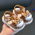 thumbnail image 1 of Honeeladyy Summer Savings Baby Toddler Sandal Girls Sandals Unisex-Child Sandals Summer Sport Lightweight Sandal Outdoor Water Shoes for Boys and Girls (Khaki,6-9M), 1 of 5