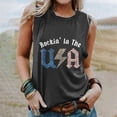 thumbnail image 1 of Honeeladyy Summer Women American Flag Tank Tops USA Flag Stars Stripes Printed Sleeveless T-Shirt Tee Tops undershirts for women, 1 of 5