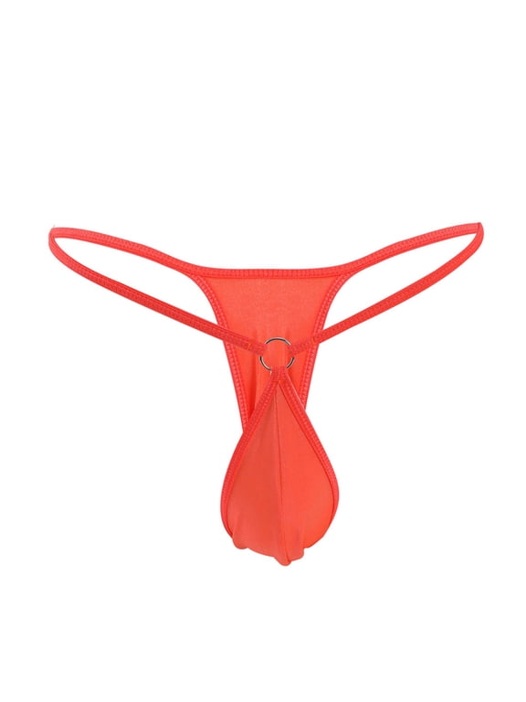 Summer ice silk men's underwear Attractive Mini Men's Thong Personality Hoop Fashion Low Waist T Pants Swimsuit Underwear