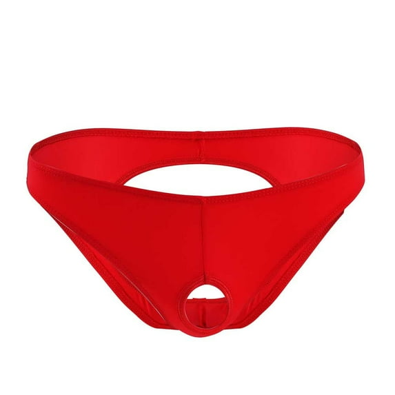 Honeeladyy Summer ice silk men's underwear Attractive Mini Men's Thong Personality Hoop Fashion Low Waist T Pants Swimsuit Underwear