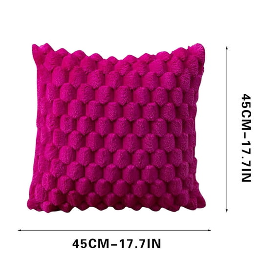 Honeeladyy Super Soft Cozy Decorative Throw Pillow Covers Fuzzy Plush Faux Fur Solid Color Cushion Cover Pillowcase for Couch Retro Rug Pillow Cases for Sofa Bed Living Room Outdoor, 18" x 18"