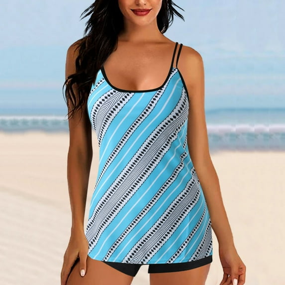 Honeeladyy Swimsuits For Women Two Piece Bathing Suits Floral Print Tank Tops With Boyshorts Swimming Suits Bikinis for Women