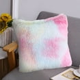 thumbnail image 1 of Honeeladyy Tie Dye Plush Pillow Cover 17"x17", Fluffy Super Soft Faux Fur Throw Pillow Cover Cushion Case for Sofa Bed Chair Colorful Fur New Year Pillow Cover Home Decorative, Pink, 1 of 6
