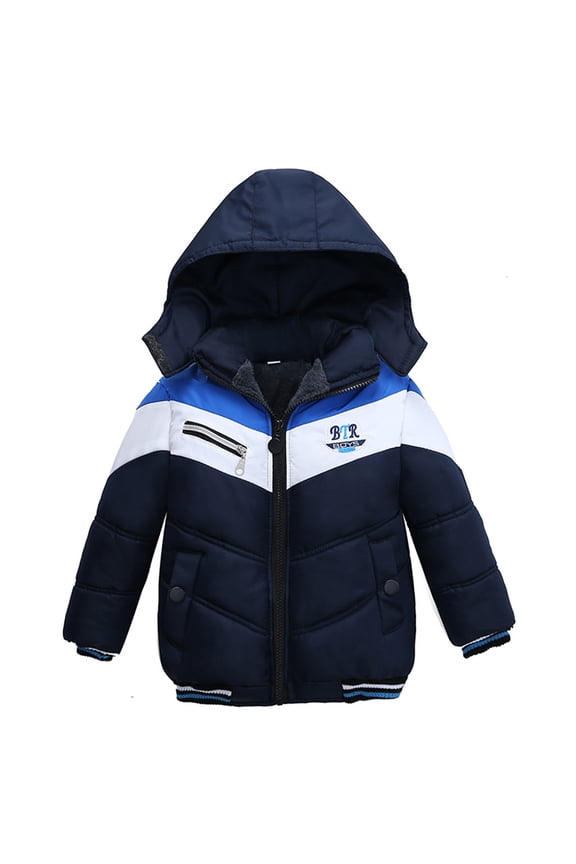 Toddler Down Jacket Removable Hooded Windproof Snow Winter Coat Outwear