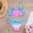 thumbnail image 1 of Honeeladyy Toddler Girls Swimsuit Sling Leopard Gradient Color Beach Ruffle Bikini Suit Swimsuits Set for child girls swimsuits 4-16 clearance, 1 of 7