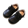 thumbnail image 1 of Honeeladyy Toddler Kid Shoes Toddler Baby Girls Boys Casual Lace-up Leather Peas Shoes Black Sales Online, 1 of 6