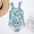 thumbnail image 1 of Honeeladyy Toddler Kids Baby Girls Fashion Cute Flower Print Bikini Frenulum One-piece Swimsuit girl swimsuits 4-16, 1 of 6