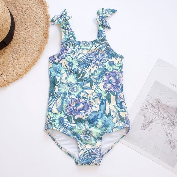 Honeeladyy Toddler Kids Baby Girls Fashion Cute Flower Print Bikini Frenulum One-piece Swimsuit girls plus size swimsuit