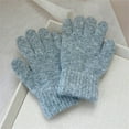 thumbnail image 1 of Honeeladyy Toddler Knitted Gloves Casual Solid Color Winter Warm Stretchy Mittens Super Soft Lightweight Windproof Thicken Mittens Birthday Christmas Gifts for Kids (Silver, 1-5 Years), 1 of 3
