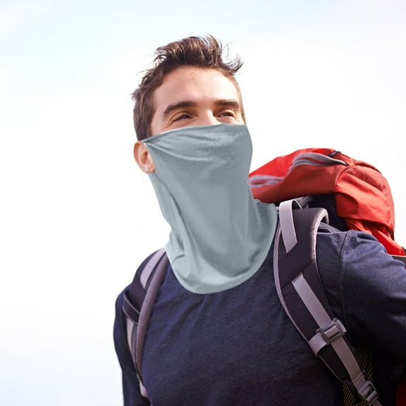 Honeeladyy UV Sun Protection Balaclava Summer Breathable Soft Ice Silk Half Face Mask for Golf, Hiking, Running, Cycling & Outdoor Sports, Gray