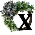 thumbnail image 1 of Honeeladyy Unique Last Name Year Round Front Door Wreath with Bow Knot, 26 Fashion A-Z Letter Farmhouse Spring All Seasons Hanger Decoration, Creative Welcome Decoration for Wall Window, 1 of 1