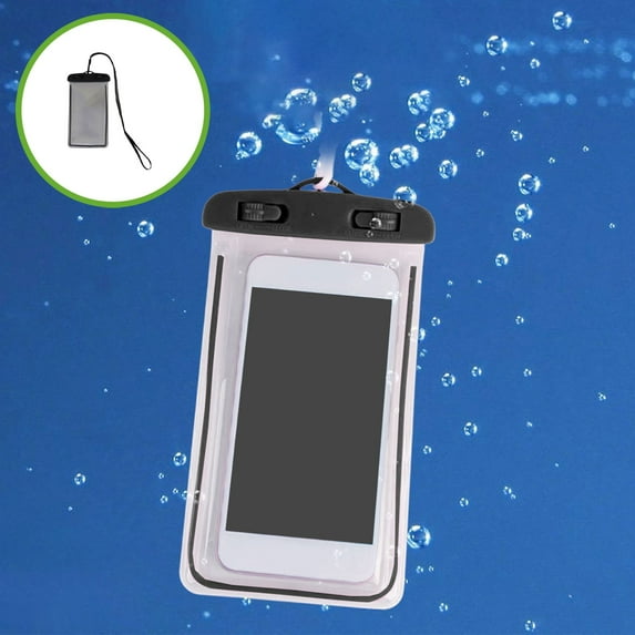 Honeeladyy Waterproof Phone Pouch, Clear Screen Floatable Waterproof Phone Pouch, Universal Waterproof Cell Phone Case, Underwater Photography for Swimming, Rafting, Diving, 8.07×4.13in, Black