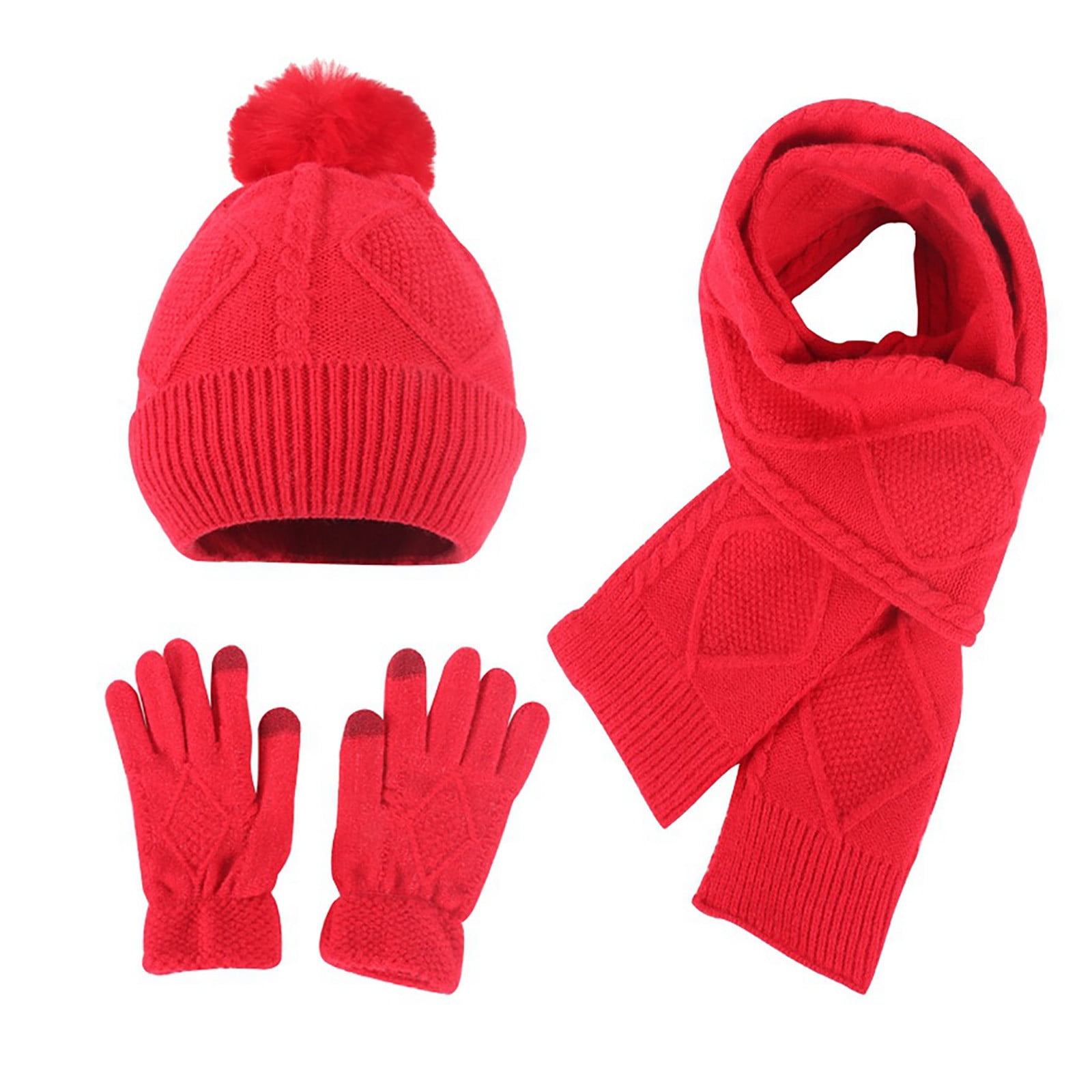 Fleece Hat Asda Hat Scarf Gloves Set Touch Screen Asda Womens