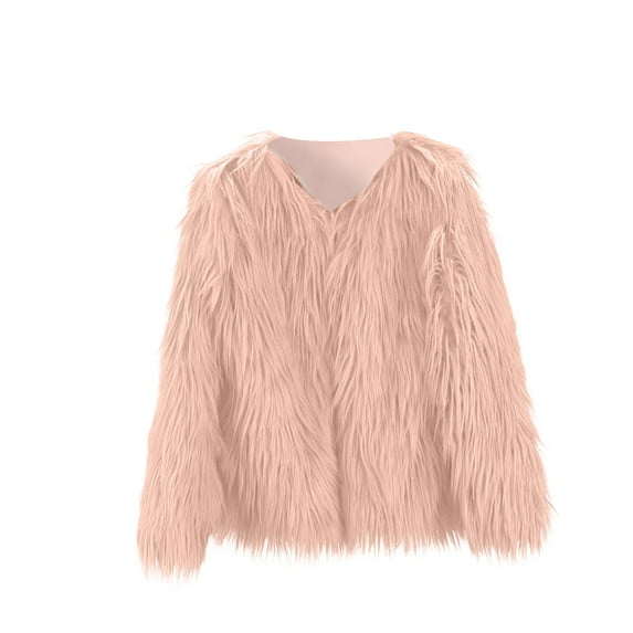 Lilgiuy Winter Kids Baby Girls Children Winter Faux-Fur Coat Jacket Thick Warm Outwear Clothes Pink Discount