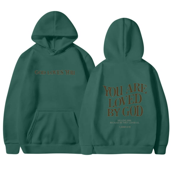 Honeeladyy Winter Sweatshirt for Women ,Fall Valentines Day Oversized Crew Neck Printed Sweatshirt Long Sleeve Loose Outfit Hoodies Pullover New Year Gift Army Green S