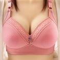 thumbnail image 1 of Honeeladyy Woman's Printing Gathered Together Large Size Daily Bra Underwear No Rims bras for women, 1 of 3
