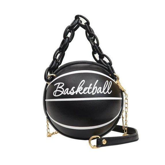 Honeeladyy Women Basketball Shaped Shoulder Handbag Cute Mini CrossBody Bag Girls Messenger Tote PU Leather Round Coin Purse Anniversary Gift for Wife