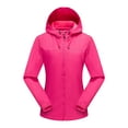 thumbnail image 1 of Honeeladyy Women Color Outdoor Long Sleeve Zipper Sunscreen Windproof Raincoat Plus Size Hooded Jacket Coat, 1 of 2
