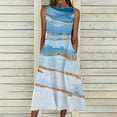 thumbnail image 1 of Honeeladyy Women Fashion Loose Sleeveless Pocket Long Dress Print Retro Dress Women's simple dresses, 1 of 5