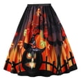 thumbnail image 1 of Honeeladyy Women New Fashion Halloween Pumpkin Print Loose Skirt long skirts for women, 1 of 2