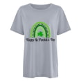 thumbnail image 1 of Honeeladyy Women Summer T Shirt Soft St Patricks Day Shirt Crew Neck Short Sleeves Clovers Graphic Print Tees Gifts for Girlfriend Gray S, 1 of 4