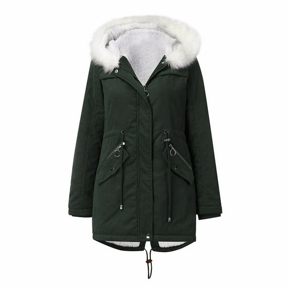 Honeeladyy Women's Autumn Coat,Womens Warm Long Coat Hoodies Collar Jacket Slim Winter Parkas Outwear Coats