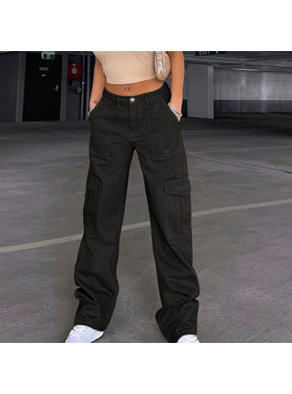 Street Wear Cargo Pants for Women Korean Harajuku Fashion Work Trousers  Solid Wide Leg Straight Casual Pant Spring Autumn. Price-1000 BD