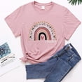 thumbnail image 1 of Honeeladyy Women's Casual Teacher's Day Short Sleeve Letter Printed T Shirts Blouse Tops short tops for women, 1 of 6