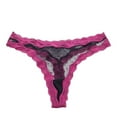 thumbnail image 1 of Honeeladyy Women's Fashion Attractive Embroidery Flower Transparent Gauze Wave Low Waist G-string Pants Panties Thong, 1 of 9