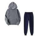 thumbnail image 1 of Honeeladyy Women's Fashion Fall Winter Outfits Sports Tracksuits Long Sleeve Pullover Hoodies Pants Suit, 1 of 4